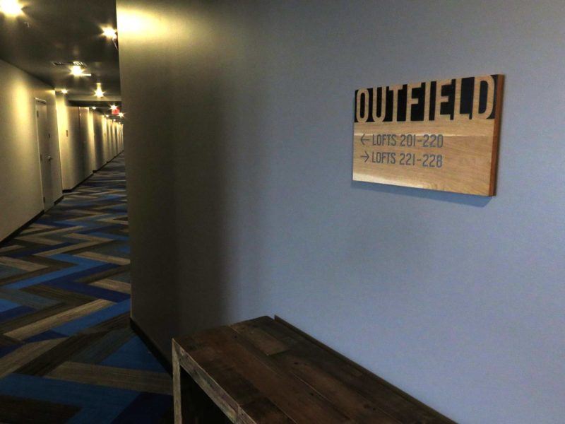 Custom Wood ADA Signs Outfield Lofts by Ideation Signs